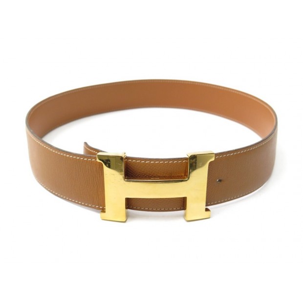 VINTAGE CEINTURE HERMES BOUCLE H CONSTANCE T74 EN CUIR COURCHEVEL GOLD BELT 760€