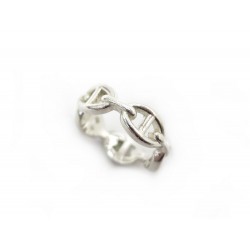 BAGUE HERMES CHAINE D ANCRE ENCHAINEE PETIT MODELE H109507B T54 EN ARGENT 300€