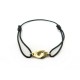 BRACELET DINH VAN MENOTTES R10 EN OR JAUNE 18K CORDON NOIR + BOITE GOLD 830€