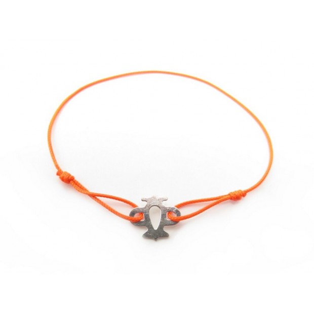 BRACELET DINH VAN BUBBLES AVION EN OR BLANC 18K CORDON ORANGE GOLD PLANE