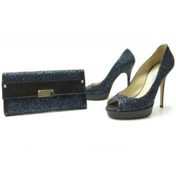 NEUF CHAUSSURES JIMMY CHOO ESCARPINS 39 + POCHETTE PORTEFEUILLE PAILLETTES 925€