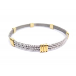 VINTAGE BRACELET FRED FORCE 10 T15 EN OR JAUNE 18K ET ACIER STEEL AND GOLD JEWEL