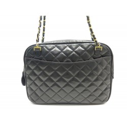 VINTAGE SAC A MAIN CHANEL CAMERA GM CUIR MATELASSE NOIR BANDOULIERE BAG 4200€