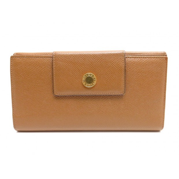 PORTEFEUILLE BULGARI BVLGARI 20402 CUIR MARRON GOLD PORTE MONNAIE BILLFOLD 450€