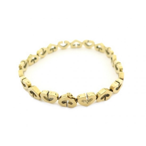 BRACELET CARTIER EN LIENS COEUR LOGO C EN OR JAUNE 18K 34.3GR HEART LINK BANGLE