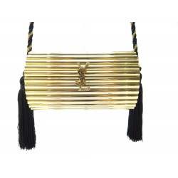 SAC A MAIN YVES SAINT LAURENT OPIUM MINAUDIERE DOREE BANDOULIERE CLUTCH 1390€