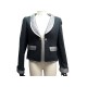 NEUF VESTE CHANEL BLAZER MATELASSE P29132 S 36 EN COTON NOIR JACKET VEST 4200€