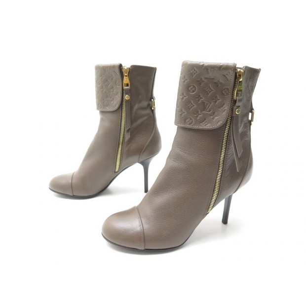 BOTTINES LOUIS VUITTON INSPIRED INFINI EN CUIR MONOGRAM EMPREINTE 38 BOOTS 910€