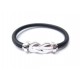 NEUF BRACELET FRED CHANCE INFINIE GM EN OR BLANC 18K ET CUIR + BOITE NEW 3660€