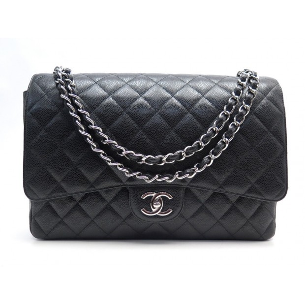 SAC A MAIN CHANEL TIMELESS CLASSIQUE MAXI JUMBO A58600 CUIR CAVIAR + BOITE 9450€