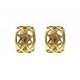 VINTAGE BOUCLES D'OREILLES CHANEL CAGE LOGO CC EN METAL DORE GOLDEN EARRINGS