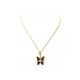 NEUF VINTAGE PENDENTIF YVES SAINT LAURENT CHARM PAPILLON COLLIER DORE NECKLACE