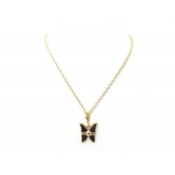 NEUF VINTAGE PENDENTIF YVES SAINT LAURENT CHARM PAPILLON COLLIER DORE NECKLACE