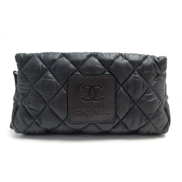 NEUF POCHETTE CHANEL COCO COCOON TROUSSE DE TOILETTE PM MATELASSE NOIR POUCH