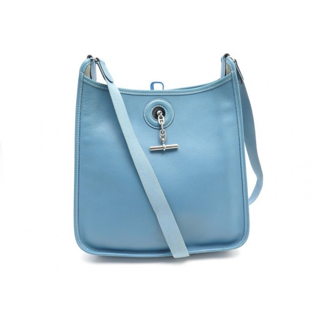 SAC A MAIN HERMES VESPA PM BANDOULIERE EN CUIR EPSOM BLEU LEATHER HANDBAG 2800€