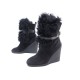 NEUF CHAUSSURES LOUIS VUITTON TEDDY WEDGE 38.5 BOOTS FOURREES COMPENSES 1500€