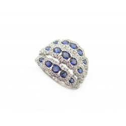 BAGUE BURMA TAILLE 54 EN ARGENT MASSIF 925 & SAPHIRS SILVER SAPPHIRE RING 550€