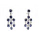 NEUF BOUCLES D'OREILLES BURMA PENDANTES ARGENT MASSIF SAPHIR NEW EARRINGS 1950€