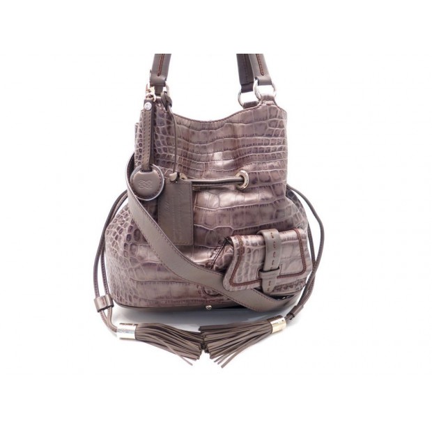 SAC A MAIN LANCEL 1ER PREMIER FLIRT PM SEAU CUIR FACON CROCO HAND BAG PURSE 795€