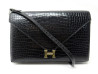sac a main hermes lydie crocodile porosus noir