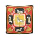 FOULARD HERMES GRAND APPARAT JACQUES EUDEL CARRE 90 SOIE NOIR SILK SCARF 385€