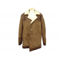 MANTEAU LOUIS VUITTON M 50 EN CUIR MOUTON RETOURNE MARRON KIM JONES COAT 2300€