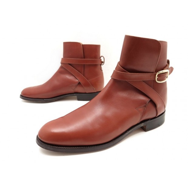 CHAUSSURES BOTTINES GRENSON JODHPUR 8.5E 42 42.5 CUIR MARRON POCHON WESTON 