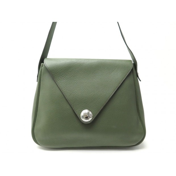 SAC A MAIN HERMES CHRISTINE PORTE EPAULE CUIR TOGO VERT LEATHER HAND BAG 3700€