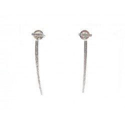 NEUF BOUCLES D'OREILLES TIFFANY & CO T BARRETTES 40 DIAMANTS OR EARRINGS 4250€