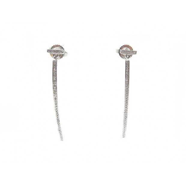 NEUF BOUCLES D'OREILLES TIFFANY & CO T BARRETTES 40 DIAMANTS OR EARRINGS 4250€