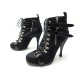 CHAUSSURES BALENCIAGA BOTTINES A TALONS LACETS & BOUCLES 38 NOIR HIGH BOOTS 950€