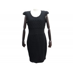 NEUF ROBE CHANEL P36543 L 42 LAINE & SOIE NOIR BLACK WOOL SILK DRESS NEW 2860€