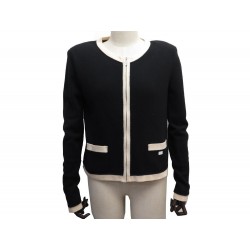 PULL CHANEL GILET CARDIGAN P22313 L 42 EN CACHEMIRE NOIR CASHMERE SWEATER 4970€