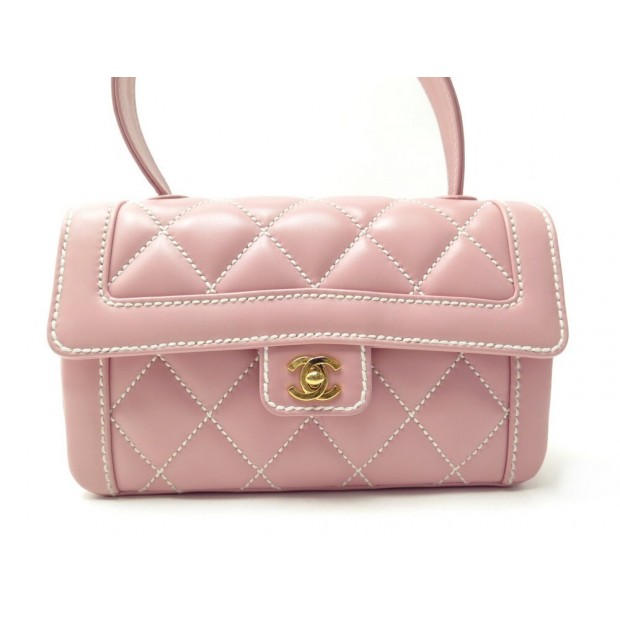 SAC A MAIN CHANEL CLASSIQUE FERMOIR TIMELESS CUIR MATELASSE ROSE HAND BAG 6800€