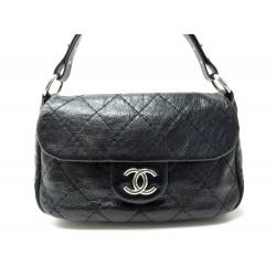 SAC A MAIN CHANEL ON THE ROAD SQUARE FERMOIR TIMELESS CUIR NOIR HAND BAG 6500€