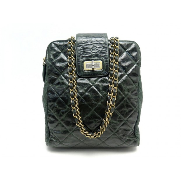 SAC A MAIN CHANEL FERMOIR MADEMOISELLE BANDOULIERE EN CUIR VERT HANDBAG 3500€