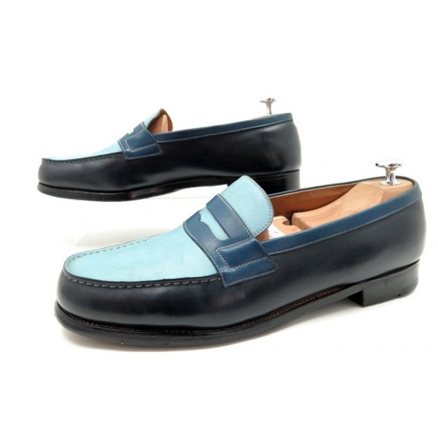 CHAUSSURES JM WESTON MOCASSIN ETE 7.5D 42 CUIR BICOLORE 