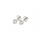 NEUF BOUCLES D'OREILLES DINH VAN PUCES LE CUBE PM DIAMANT 808112 OR BLANC 1100€