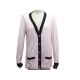 PULL CHANEL CARDIGAN GILET U01174 M 40 EN COTON ROSE BOUTONS LOGO CC 3600€