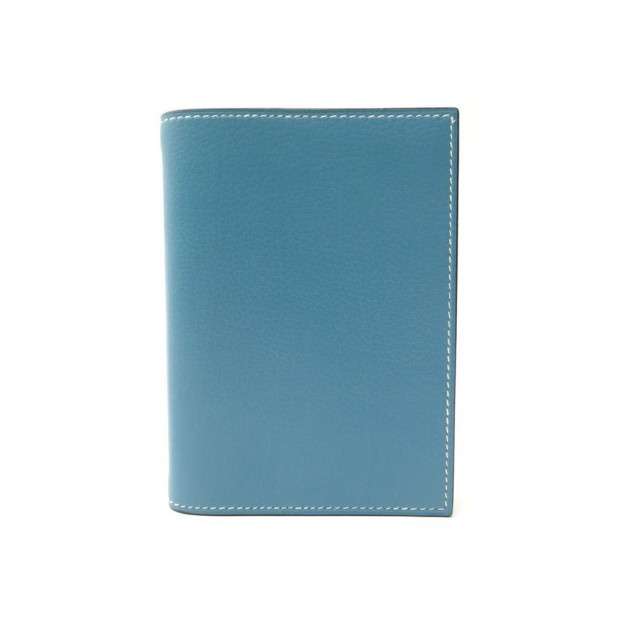 NEUF COUVERTURE AGENDA HERMES SIMPLE PM EN CUIR BLEU + BOITE NEW LEATHER 263€