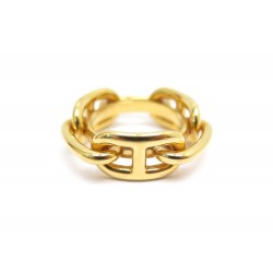 ANNEAU DE FOULARD HERMES CHAINE D'ANCRE EN METAL DORE GOLDEN SCARF RING 170€