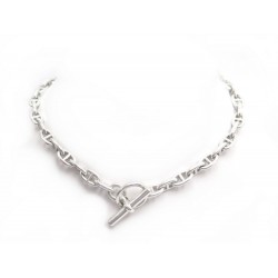 COLLIER HERMES CHAINE D'ANCRE PM 42 MAILLONS 44 CM ARGENT NECKLACE JEWEL 1250€