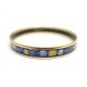 NEUF BRACELET HERMES FIN 16 CM EMAIL BLEU ET PLAQUE OR GOLD PLATED BANGLE 395€