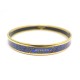 BRACELET HERMES CHAINE D'ANCRE FIN EN EMAIL BLUE ET PLAQUE OR BANGLE JEWEL 395€