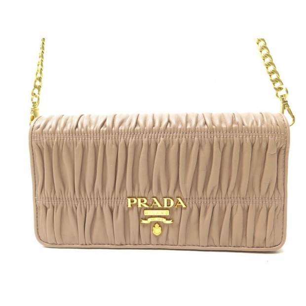 NEUF SAC A MAIN PRADA IDH044 POCHETTE BANDOULIERE EN CUIR PLISSE HAND BAG 1190€