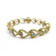 BRACELET CORDAGE EN OR JAUNE 18K PIERRES SAPHIR & TURQUOISE 30GR GOLD SAPPHIRE