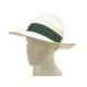 NEUF CHAPEAU ROLEX PANAMA ROLAND GARROS 54 EN RAPHIA CREME ET TOILE VERT HAT