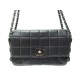 SAC A MAIN CHANEL MINI TIMELESS EN CUIR MATELASSE NOIR CHOCOLATE BAR CLUTCH BAG