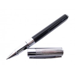 NEUF STYLO BILLE ST DUPONT D-INITIAL 262201 ROLLERBALL LAQUE NOIR BOITE PEN 170€