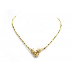 COLLIER J. ROSSI 2 OISEAUX SUR UN NID 47CM OR JAUNE 18K 19GR BIRDS GOLD NECKLACE